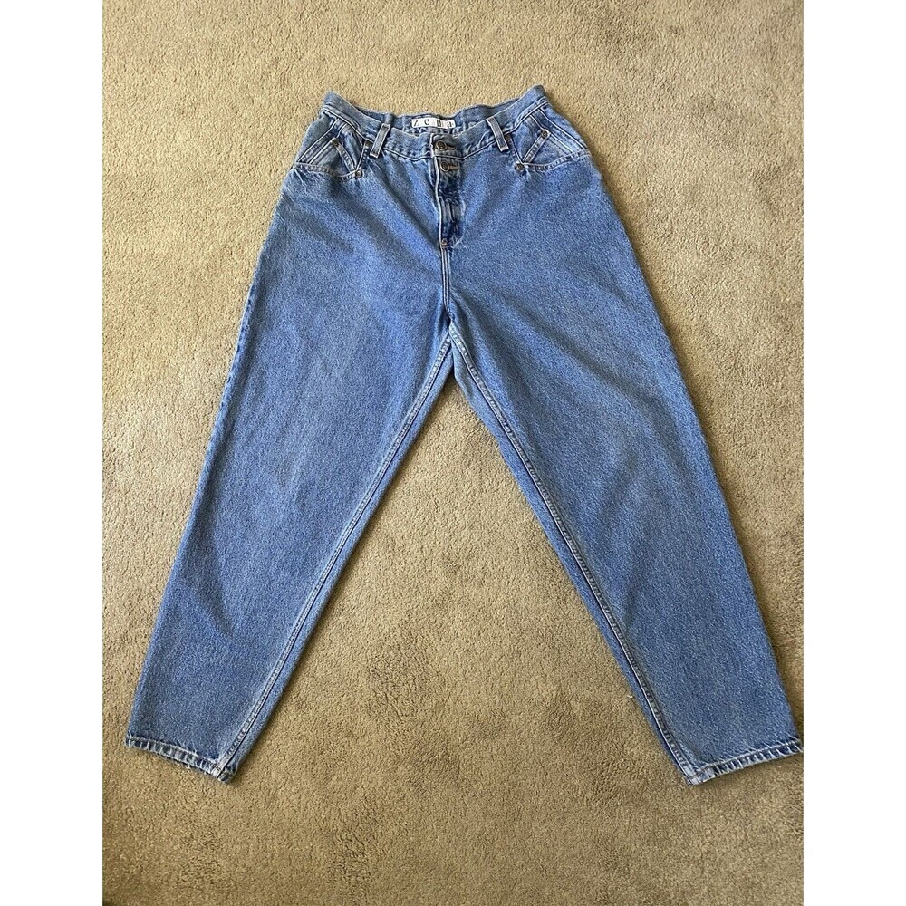 Vintage 90s Zena Jeans High Rise Tapered Leg Size 16 Mom Jeans Double Button Fly